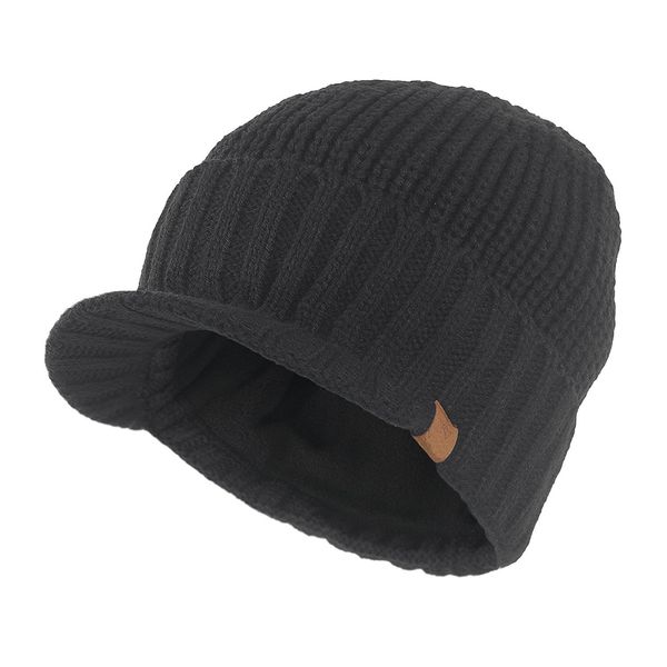 Kuyou Men's Knitted Beanie Hat with Visor Beanie Cap -