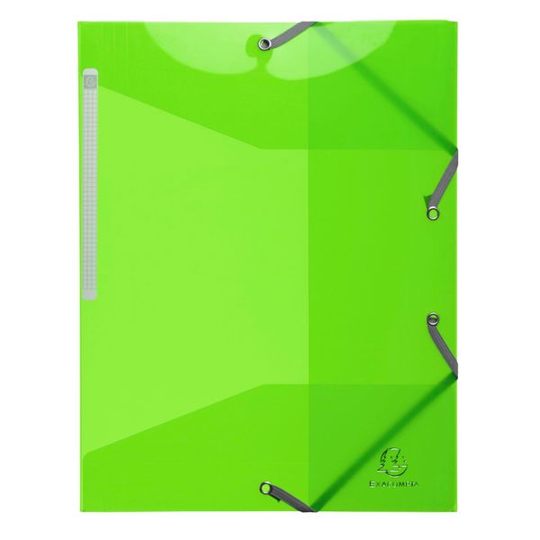 Exacompta - Ref 55673E - Iderama PP Collection - Translucent Elasticated 3-Flap Folder - Suitable for A4 Documents, 0.5mm Polypropylene - Lime Green (Pack of 15)