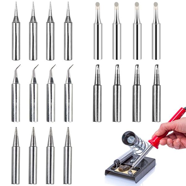 20Pcs 900M Soldering Iron Tips Lead-Free Soldering Iron Tips for Hakko,Radio Shack,Yihua Solder Station(5 Models:I+B+is+3C+2.4D)