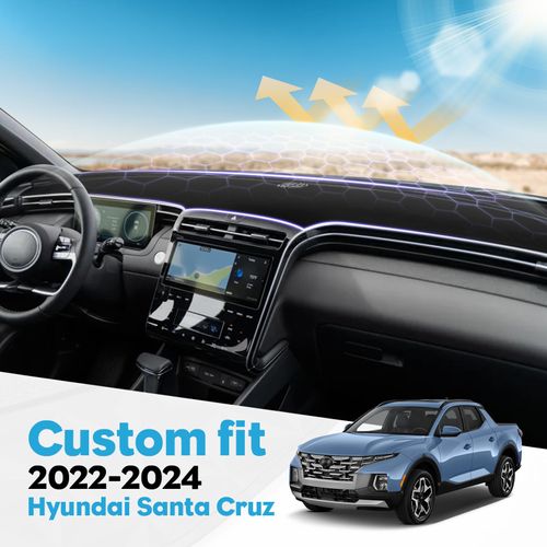 Autofit Upgraded Rubber Anti-Slip Dashboard Cover Compatible with Hyundai Santa Cruz 2022 2023 2024 2025 Santa Cruz Accessories Non-Slip Carpet Sunshield Glare UV Rays Protector