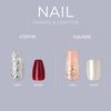 KISS Gel Fantasy Press On Nails, Nail glue included, Ribbons', Pink, Short Size, Squoval Shape, Includes 28 Nails, 2g glue, 1 Manicure Stick, 1 Mini File