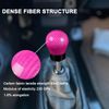 Carbon Fiber Shift Knob Pink Round Ball Car Universal Gear Shifter Knobs with 3 Adapters