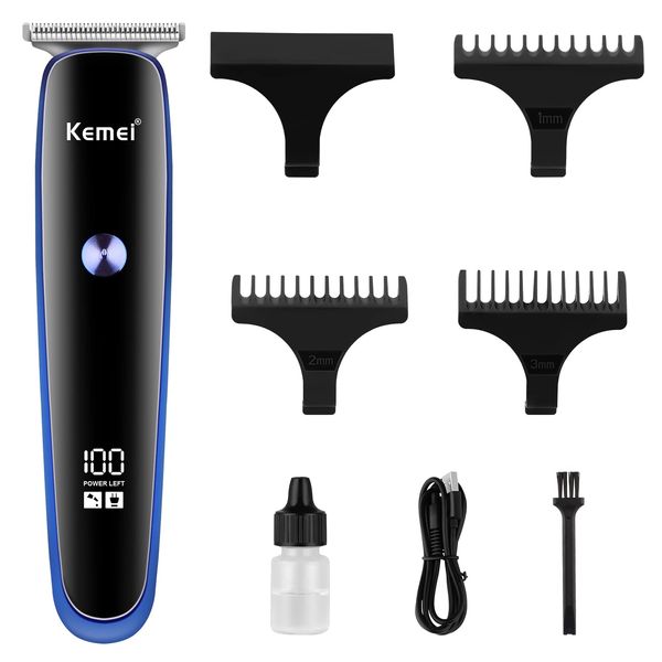 KEMEI Black Hair Clippers for Men, Cordless Clippers for Hair Cutting, Professional Barber Clippers, USB Rechargeable Wireless Haircut Clippers km-828