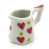 2 x MyTinyWorld Dolls House Miniature Heart Pattern Ceramic 6 Sided Jugs
