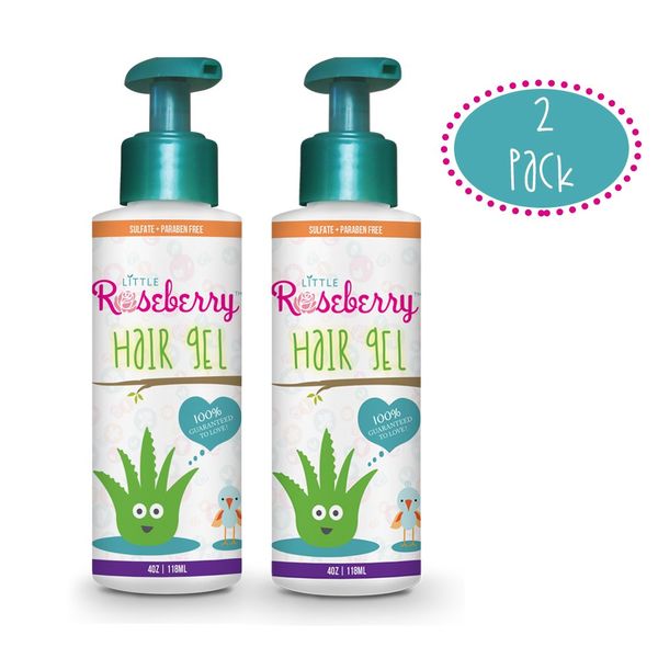 2 Pack Hair Gel for Kids | Light Hold | Chemical Free | Made with Organic Aloe Vera and Vitamins | Safe on Babies, Toddlers, Men and Women | Paraben, Sulfate & Fragrance Free | Made in USA