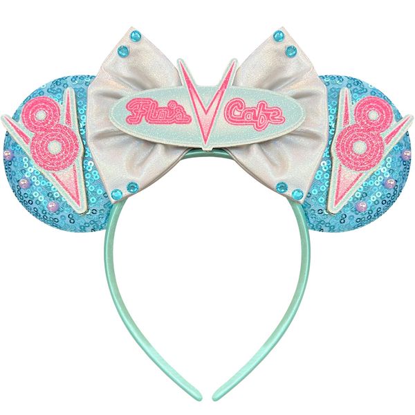 Bolonar Mouse Ears Headband for Women Blue Mouse Ears Headband Park Mouse Ears for Adult