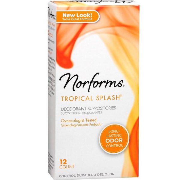 Norforms Suppositories Tropical Splash 12 Count (6 Pack)