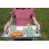 Purely Home Rio Medallion - Outdoor/Picnic/BBQ - Plastic/Melamine Rectangular Serving Tray & Mugs Set (5)
