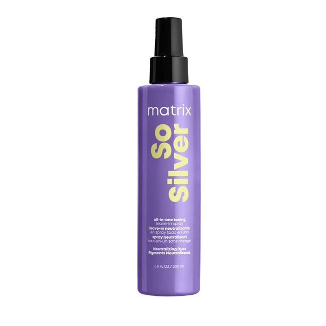 Matrix All-In-One Toning Spray für blondes Haar zur Neutralisation von Gelbstichen, Mit Violett-Pigmenten, So Silver Spray, 200ml