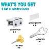 Sliding Window Locks (6 Sets), Security Window Locks with Keys, Adjustable Aluminum Sliding Window Stops, Easy Installation Without Drilling, for Vertical and Horizontal Sliding Windows (Silver)