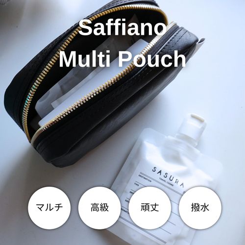 SASURA Multi-Pouch Gadget Cosmetics Black Made in Japan Men's Makeup Pouch Travel Water Repellent, black