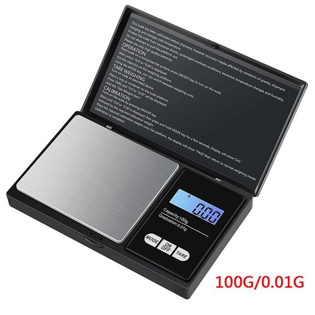 1PCS 0.01g Accuracy Mini Electronic Digital Pocket Scale 100g 200g