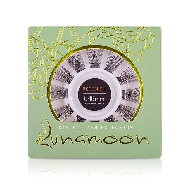 Lunamoon DIY Cluster Wimpern Einzeln Wimpern für Wimpernverlängerung DIY Individual Lashes Wimpernbüschel Individuelle Falsche Wimpern Cluster Lashes DIY Wimpernverlängerung (Rosebush-16mm)