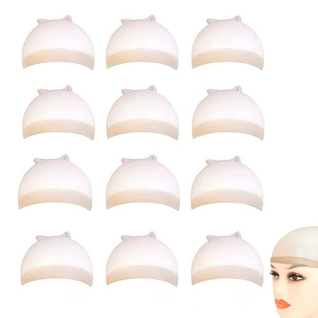 12pcs HD Wig Cap, Invisible Wig Caps for Lace Front Wig, Ultra Thin Stretchy Wig Caps for Parties, Cosplay, Halloween, Christmas, Women Men