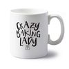 Flox Creative 10 oz Ceramic Mug Crazy Baking Lady Left Handed