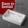 rhinocables Ethernet Back Box for Faceplate, Fits Wall Plate for Ethernet Cable Networking Sockets Surface Mount Box (2 PACK, 45mm)