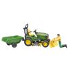 John Deere X949 Mowing Tractor with Trailer and Figure