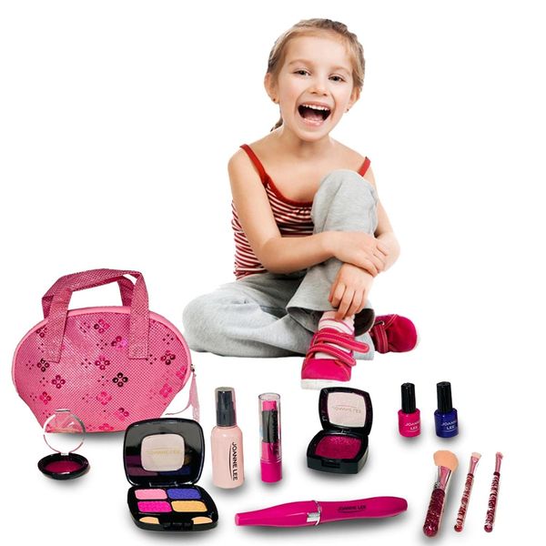 xwin sportseries Kids Pretend Play Makeup Set, 12 Pieces Cosmetic, Salon Set, Cosmetic Toys Kit with Pink Purse, Washable Makeup Kit for Girls, Perfect Gifting Combo, Children Princess Make Up Set