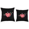 Funny Heart Pulse Heartbeat Stethoscope Throw Pillow