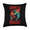 Gorilla Mode Motivation Quote | Gym Workout Beast Muscles Throw Pillow