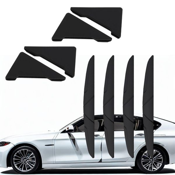 Hosawtek Auto Türeckenschutz 4er Pack + 4er Pack schwarzer Gummikantenschutz - Kratzfest und dellenresistent - universeller 90-Grad-Türwinkel für alle Fahrzeuge