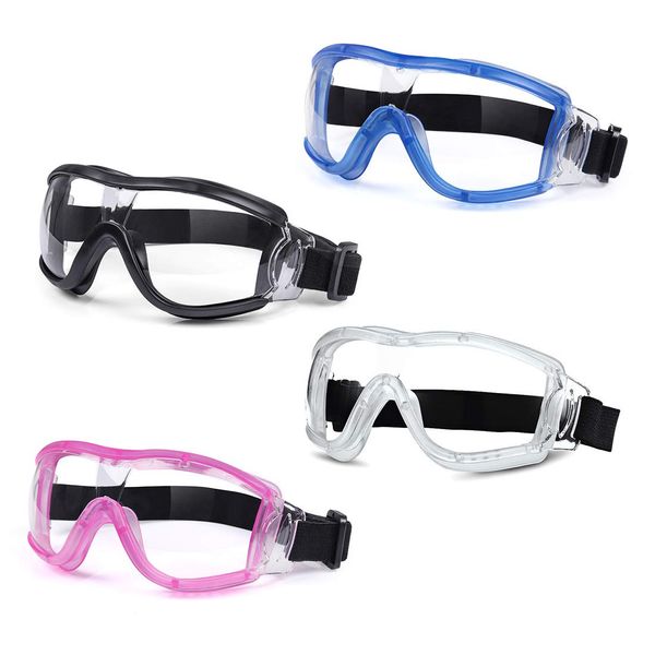 COMLZD 4 Pack Kids Safety Goggles, Childrens Multicolor Anti Fog UV Glasses Full Eyes Protective, Dustproof Windproof Clear Lab Goggles Playing For Unisex Boys Girls Outdoor Sport