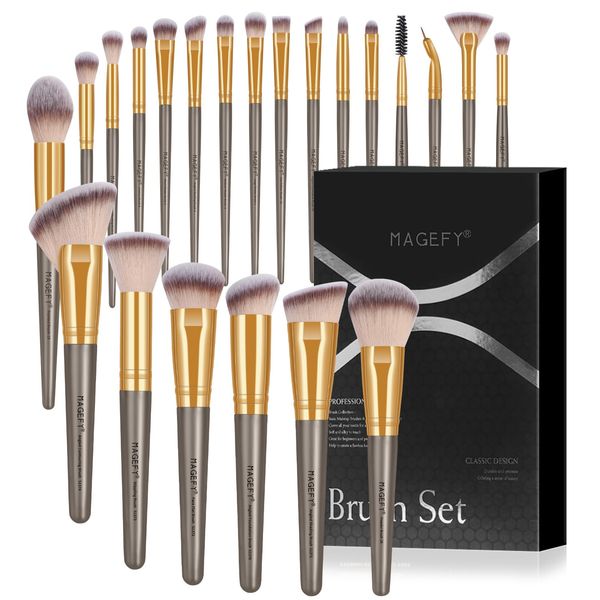 Makeup Brush Set 22Pcs Professional Makeup Brushes Foundation Blush Eyeliner Concealers Eyeshadow Brush Premium Synthetic Makeup Brush Set with Gift Box