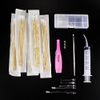 Airgoesin Tonsil Stone Removal Set: 1 Stainless Steel Tonsil Stone Removal Tool, 1 Longer Tonsillolith Exorcism Kit with LED Light, 50 Swabs and 1 Curved Irrigator Syringe to Get Rid of Bad Breath