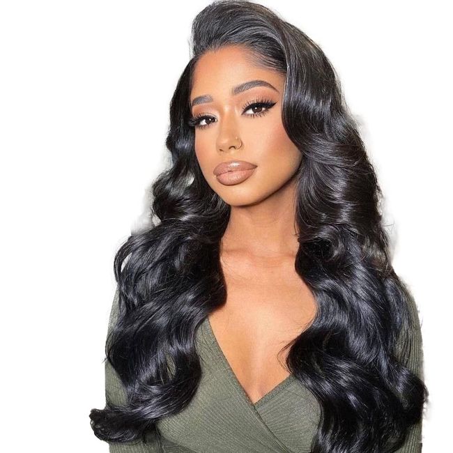 Lace Front Wigs Human Hair Wigs For Women 4X4 Free Part Lace Closure Wigs 150% Density Brazilian Virgin Hair Swiss Lace Wig With Baby Hair Natural Color Body Wave Glueless Wig 22 Inch