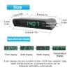 Solar Powered LCD Clock, Stick-On Luminous Car Clock with Temperature Display (Green)