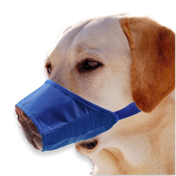 ACFELT Dog Muzzle, Soft Nylon, Breathable, Adjustable Loop, Blue, XL