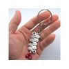 Bike Chain Key Chains Gourd-shaped with End Caps, Red