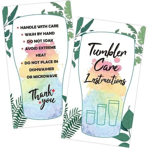 50 Pack Tumbler Care Small Business Cards 3.5" X 2"