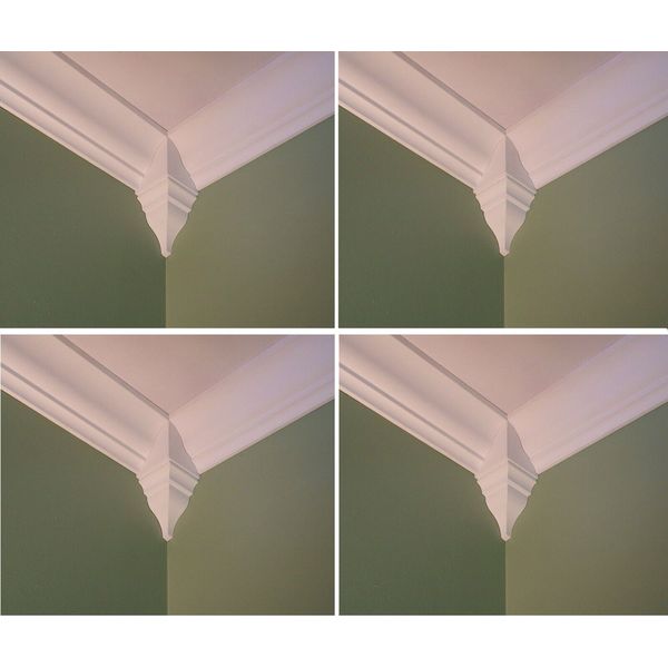 4 crown molding blocks.  Fits 5 1/4" molding.  "CROWNCORNERS" brand