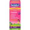 Childrens Benadryl Allergy Plus Congestion Grape Flavored Liquid 4 fl oz. Box - 24 per case.
