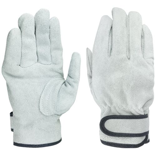 Ace AG441-3P Work Gloves, Cow Split Leather Gloves, Velcro Size, LL Size