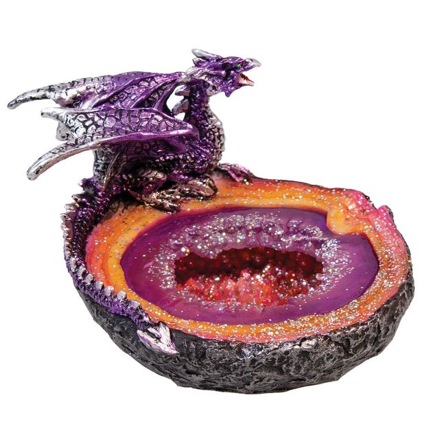 Fujima Purple Dragon Geode Ashtray - 4.5"