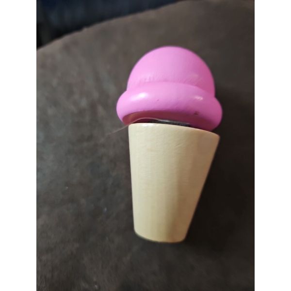 Unbranded Wooden Ice Cream Cone  Play Toy Food 2 Pieces- Approx 2 In And 1.5 In