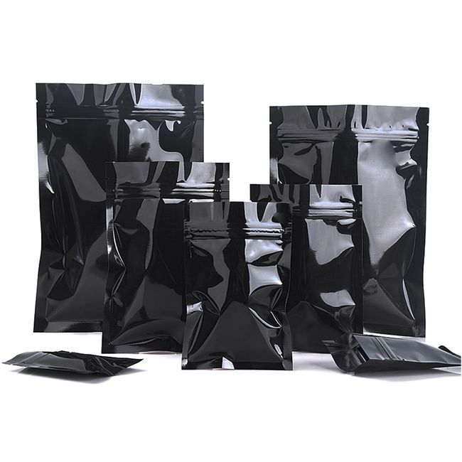 Assorted Sizes Matte Clear/Black/Black Zip Lock Bags 100pcs PE Plastic Flat  Ziplock Package Bag
