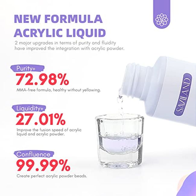 Saviland Liquide Acrylique Professionel, 120ML Monomer Acrylique