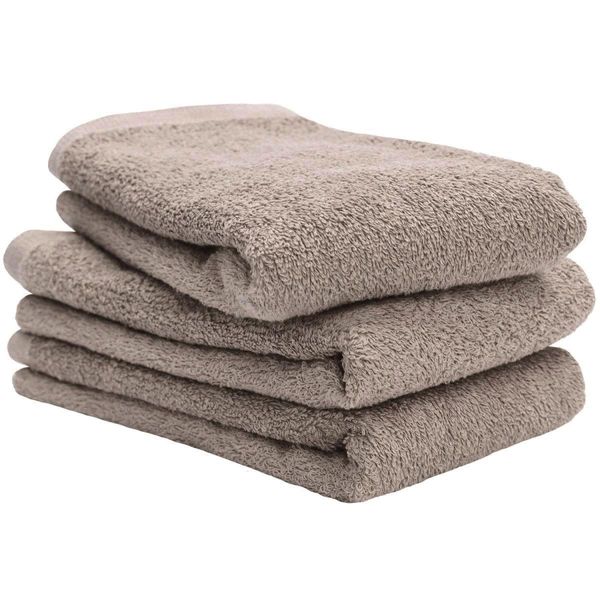 Hiorie Big Face Towel, Made in Japan, Approx. 15.7 x 39.4 inches (40 x 100 cm), Antibacterial and Odor Resistant, Hotel Style Towels, Set of 3, Gray Beige, Instant Absorption, Room Drying, Big Face Towels,