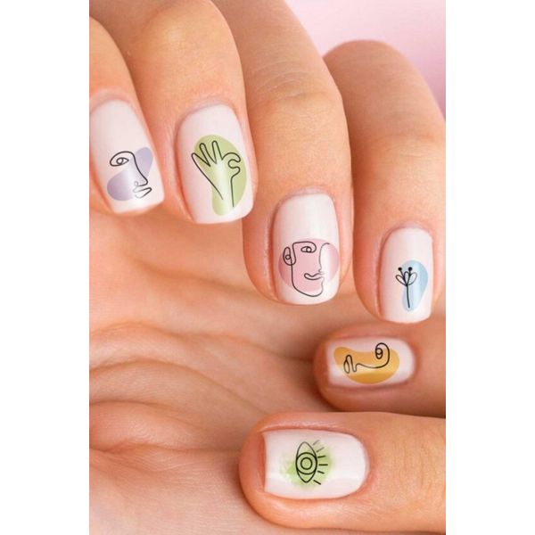 Silüet Tırnak Dövmesi Tırnak Tattoo Nail Art  Tırnak Sticker