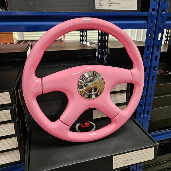 RAPTOR 15" PINK WOOD STEERING WHEEL
