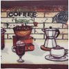 PRINTED KITCHEN RUG (nonskid back)(18"x30") 3 COFFEE CUPS & TYPES, rectangle, KH