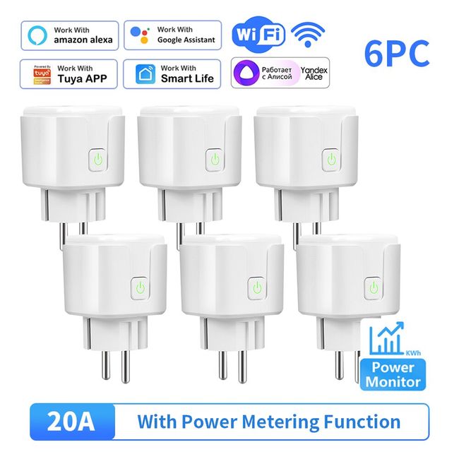 20A WiFi Smart Plug EU Smart Socket With Power Monitor Timing Function Tuya  Smart Life Control For Alexa Google Home Alice Ships From: SPAIN, Standard:  20A EU Plug, Color: 3pcs ZigBee Version