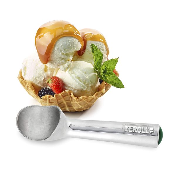 Zeroll Original Ice Cream Scoop Unique Liquid Filled Heat Conductive Handle Simple One Piece Aluminum Design Easy Release Made in USA, 2.5-Ounce, Silver