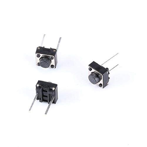 Youmile 100 Pack Tact Button Switch 2 Pin DIP 6 x 6 x 5 mm PCB Momentary Tactile Tact Push Button Switch