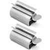 QWORK 2 Pieces Toothpaste Squeezer, Tube Squeezer, 304 Stainless Steel Toothpaste Holder with Stand, Saves Toothpaste
