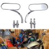 Motorcycle Chrome Mini Oval Mirrors For Harley Davidson Sportster Dyna Softail
