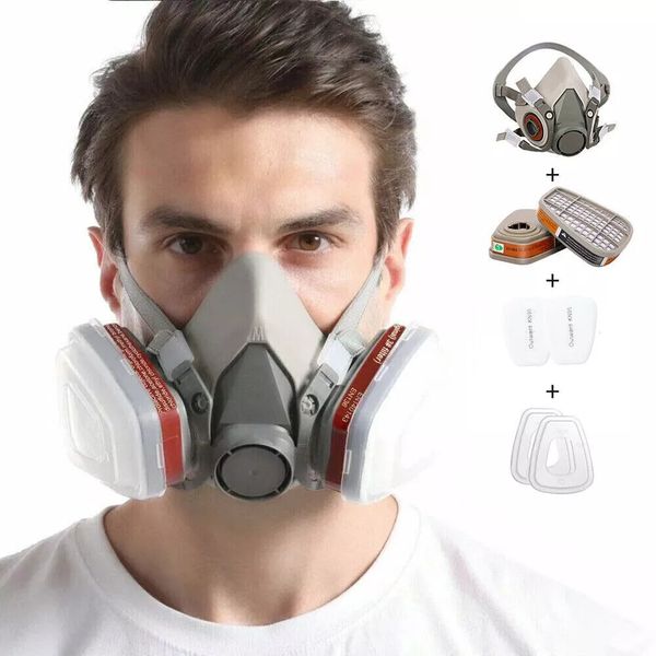 6200 Half Face 7 IN 1 Gas Mask Chemical Vapor Paint Spray Respirator + Filter